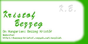 kristof bezzeg business card